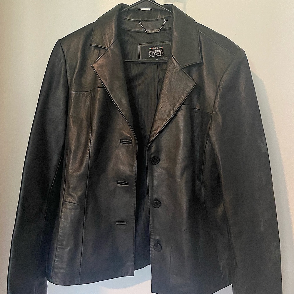 Authentic Wilson Pelle Studio Black Leather Jacket